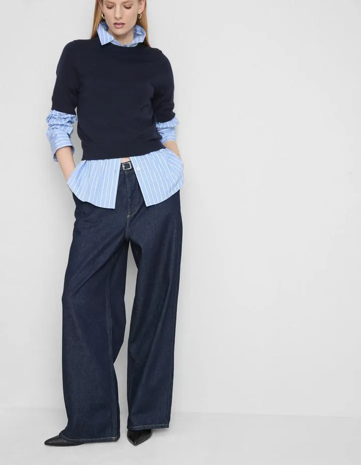 Jean large à ceinture en denim The Edit