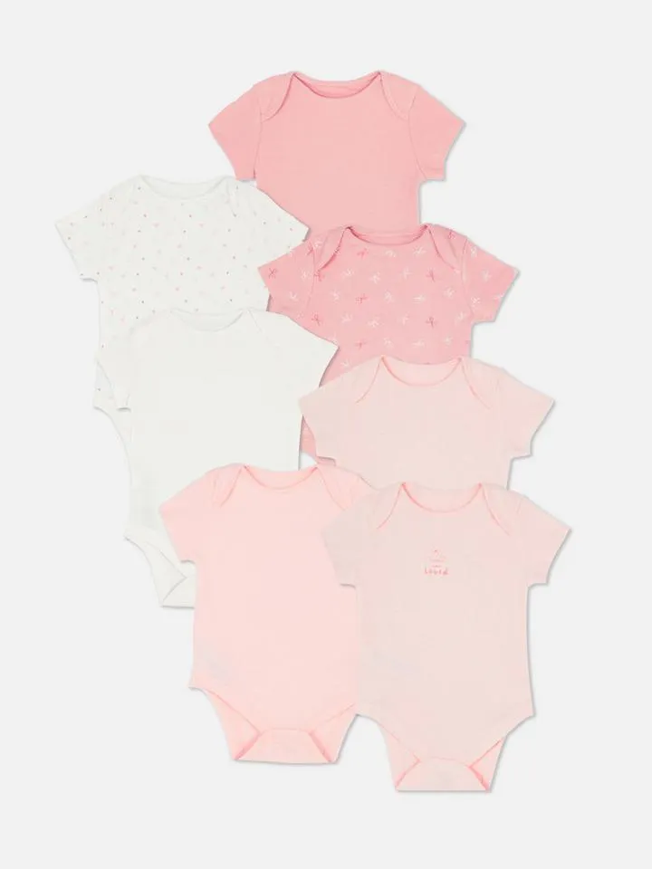 0-36 mois | Lot de 7 bodies à manches courtes