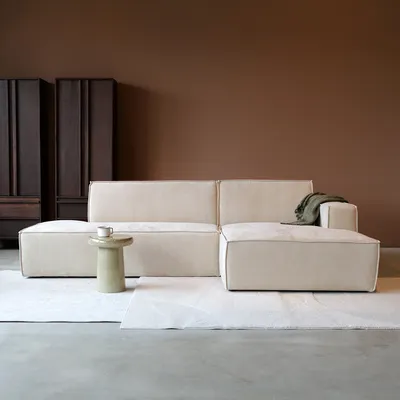 Hoekbank Sorello beige chaise longue rechts