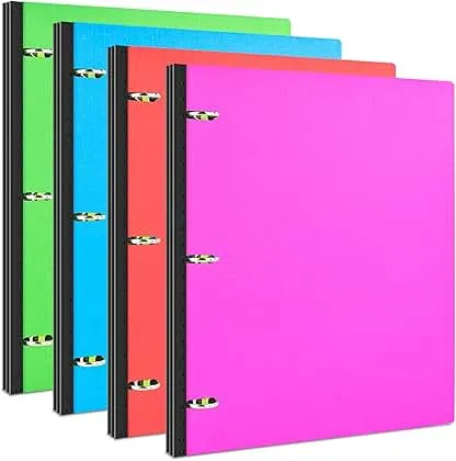 INFUN Telescoping 3 Ring Binder - 4PCS, Portable Plastic 3 Ring Binder with Telescoping Spine, Binders with Foldable Front Cover Holds 8.5"x11" Paper for School, Office, Homes INFUN Telescoping 3 Ring Binder - 4PCS, Portable Plasti…