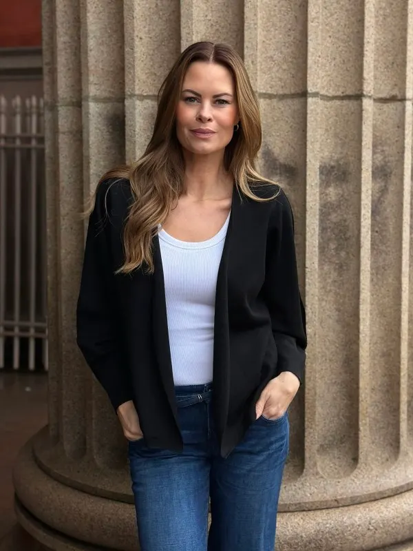 Else Merino Wool Cardigan Black