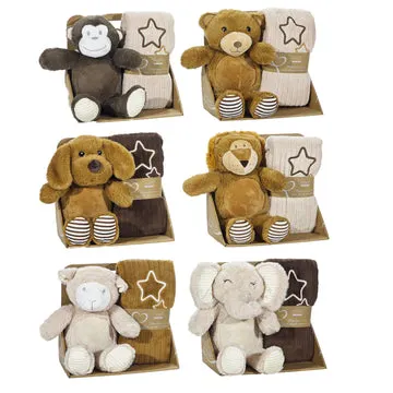 Set Plaid con Peluche Animale 75×90 cm