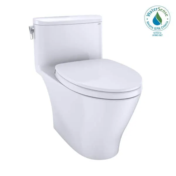 TOTO Nexus 12 in.​ Rough In One-​Piece 1.​28 GPF Single Flush Elongated Toilet with CEFIONTECT in Cotton White, Seat Included