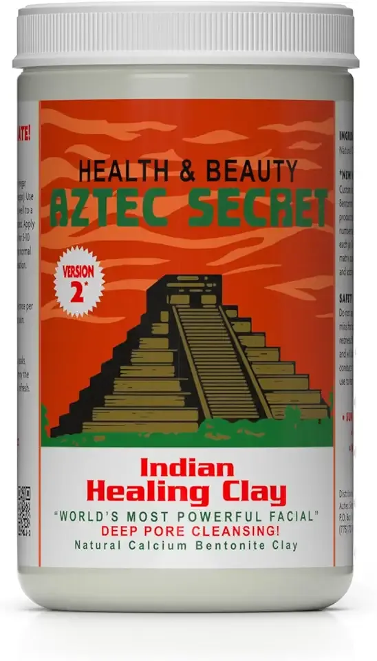 Aztec Secret – Indian Healing Clay 2 lb – Deep Pore Cleansing Facial & Body Mask – The Original 100% Natural Calcium Bentonite Clay – New Version 2