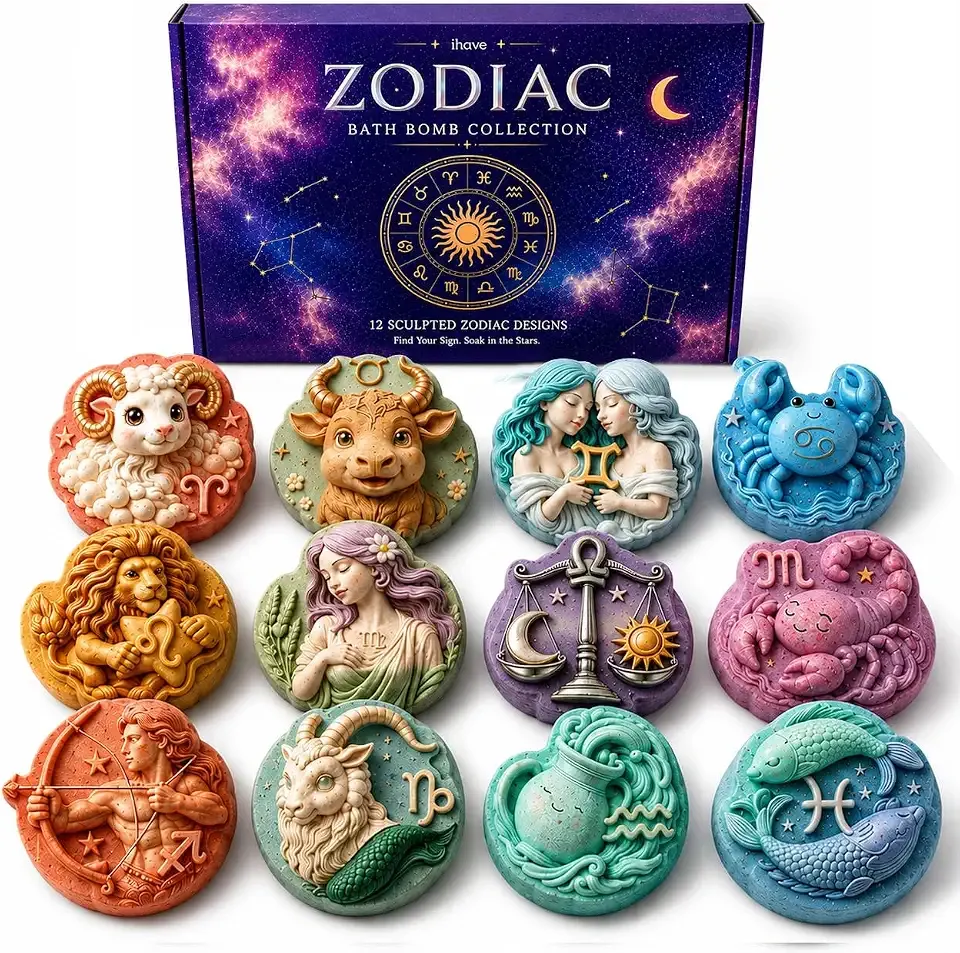 iHave Bath Bombs for Women & Kids, 12 Zodiac Bath Bomb Gift Set
