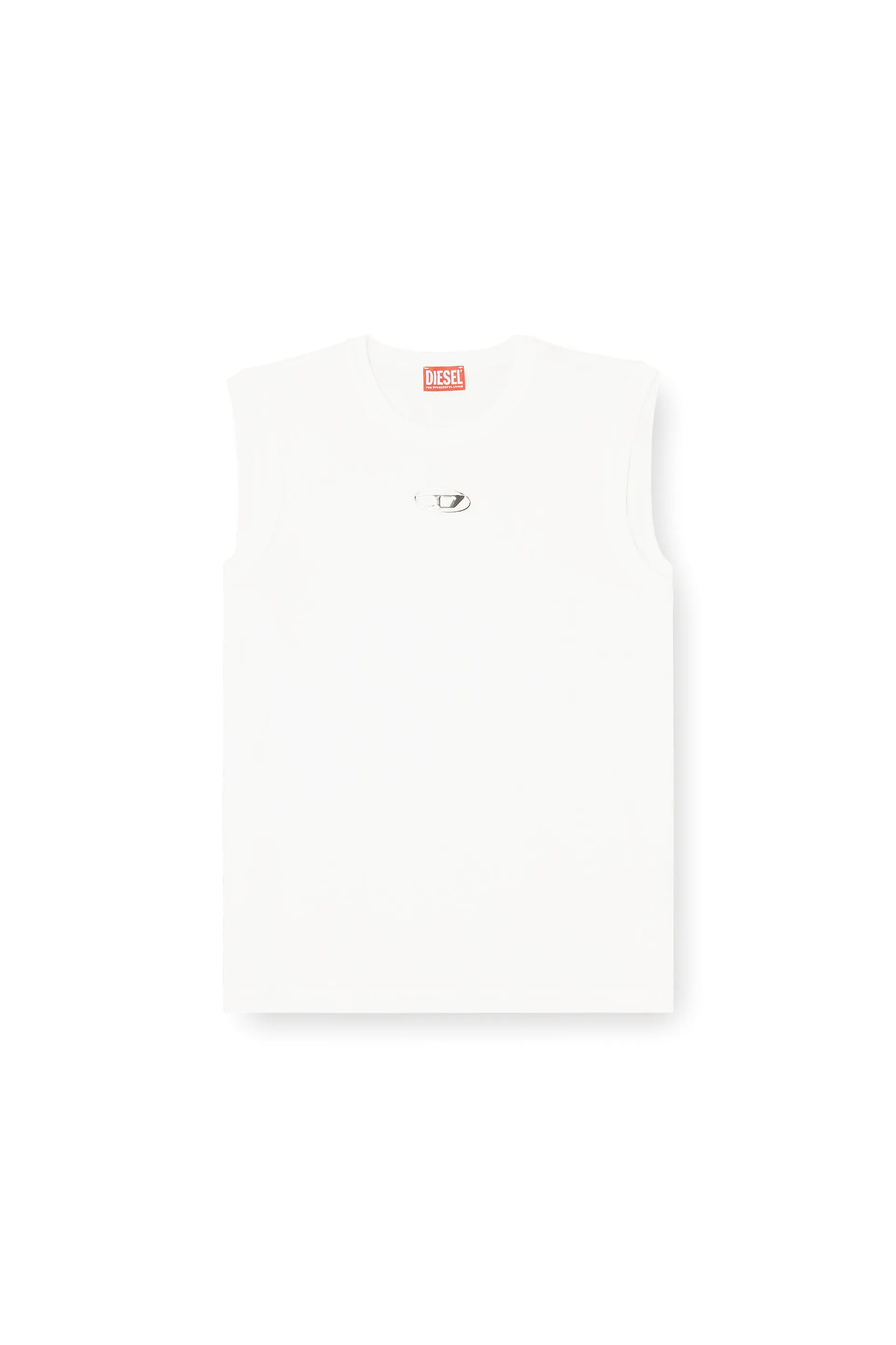 Cotton tank top with metallic Oval D