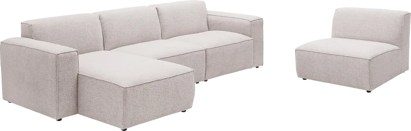 San Remo 2-seter m/sjeselong venstre Stoff Beatto Light Grey