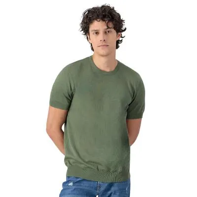 Playera Hummo Hombre Verde De Punto Cuello Redondo