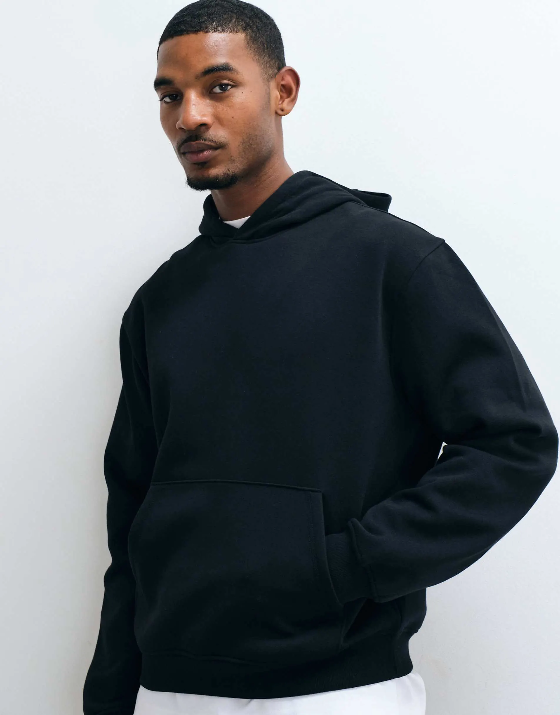 ASOS DESIGN essentials boxy hoodie in black