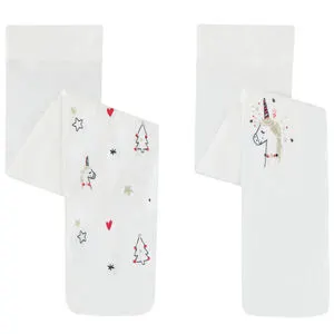 Lot de 2 paires de collants fins de Noël pour bébé fille