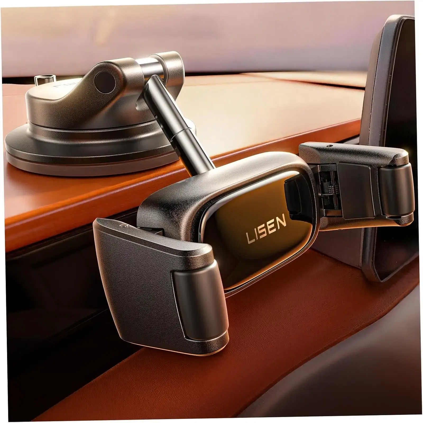 LISEN Suction Phone Mount for Car, [Ultra Suction & 95% Cases Friendly] Car Phone Holder Mount Vacuum Dashboard Phone Holder, Car Cell Phone Holder for iPhone 17 16 15 14 Pro Max Air Galaxy S26 S25