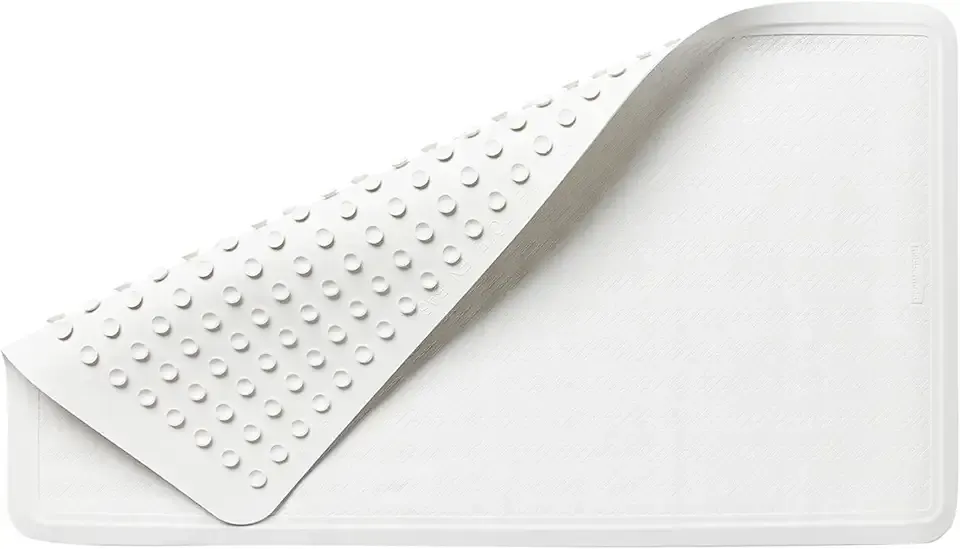 Rubbermaid Commercial Products Safti-Grip Bath Mat, Large, White, Suction-Backed, for Commercial/Residential Use for Home/Hotel/Shower/Bathtub