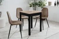 5tlg. Essgruppe aus Melaminbeschichtung klein - Schwarz/Artisan Eiche