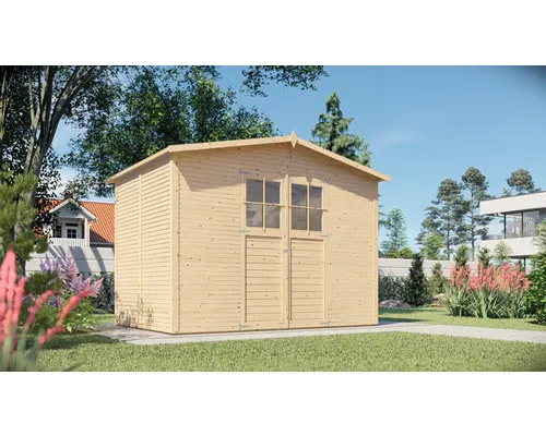 Dřevěný zahradní domek Bertilo Fineline 306 x 202 cm přírodní