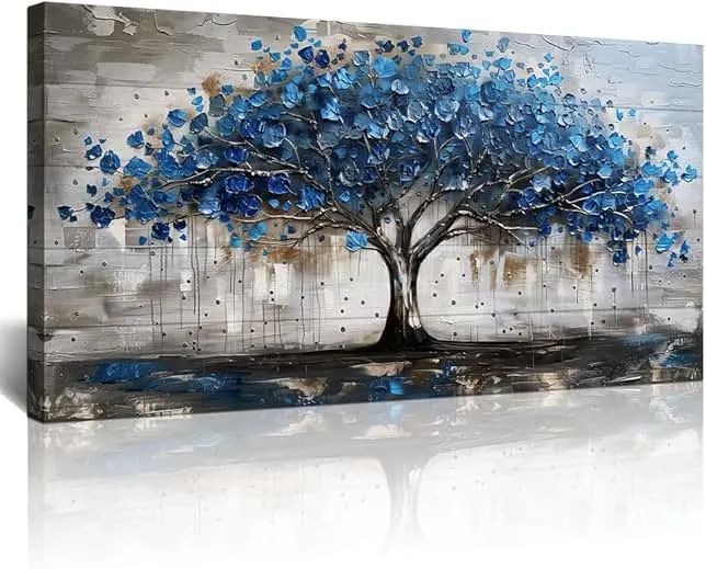 Lapremoly Framed Wall Decor For Living Room Wall Art For Office Bedroom Decor Tree Panoramic Landscape Wall Paintings Canvas Prints Textured Abstract Pictures Artwork Modern Home Decorations