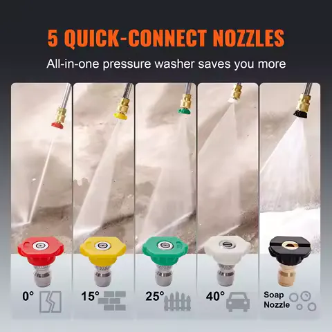 SucceBuy Gas Pressure Washer 3600 PSI 2.6 GPM Gas Powered Pressure Washer with Copper Pump Spray Gun and Extension Wand 5Nozzles