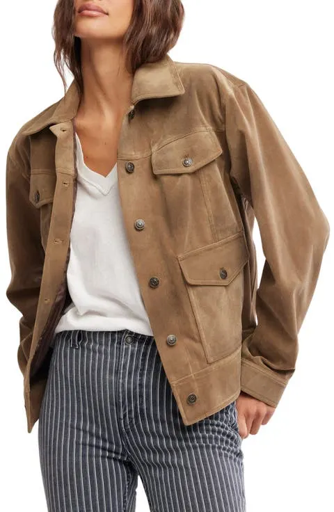 Night Ranch Faux Suede Trucker Jacket