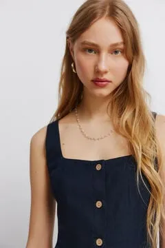 Vestido midi escote cuadrado