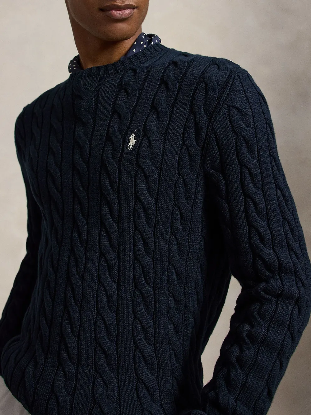 CABLE-KNIT COTTON SWEATER