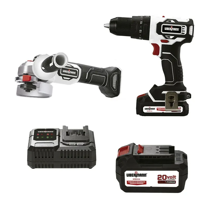 Kit Esmeriladora + Rotomartillo 20V Incluye Cargador Batería y Maletín