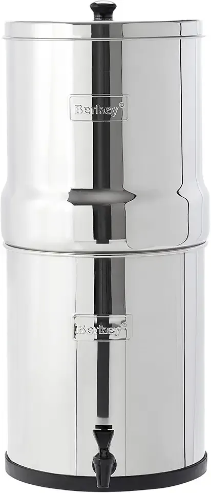 Big Berkey Gravity-Fed Stainless Steel Countertop Water Filter System 2.25 Gallon with 2 Authentic Black Berkey Elements BB9-2 Filters