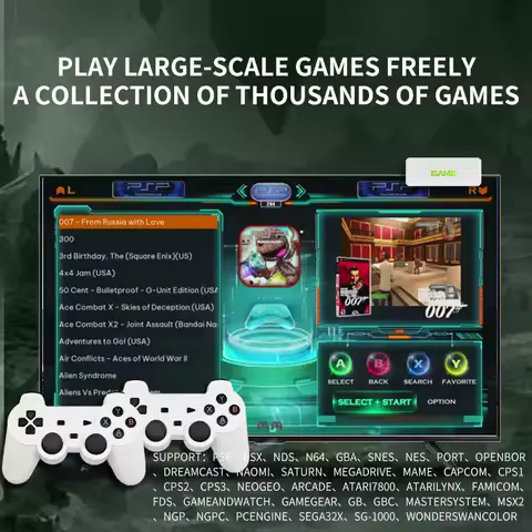 2026 New Coopreme Y7 X7 128G Linux System 4K Video Game Console TV Box Wireless Controller Retro Game 10000+ Support PSP