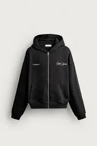 PRINTED ZIP-UP HOODIE
