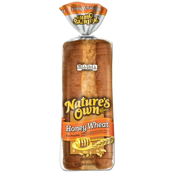 Nature's Own Honey Wheat Sandwich Bread Loaf, 20 oz, Shelf-Stable