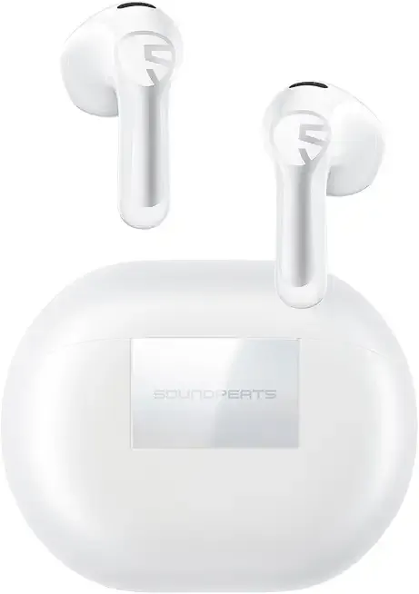 SoundPEATS Air6 HS Wireless Earbuds, Bluetooth 6.0, LDAC Hi-Res Audio for HiFi Sound, 13mm Dynamic Driver, Total 45H, Quick Charging, IPX5 Resistant, Comfortable Fit, Support App, White