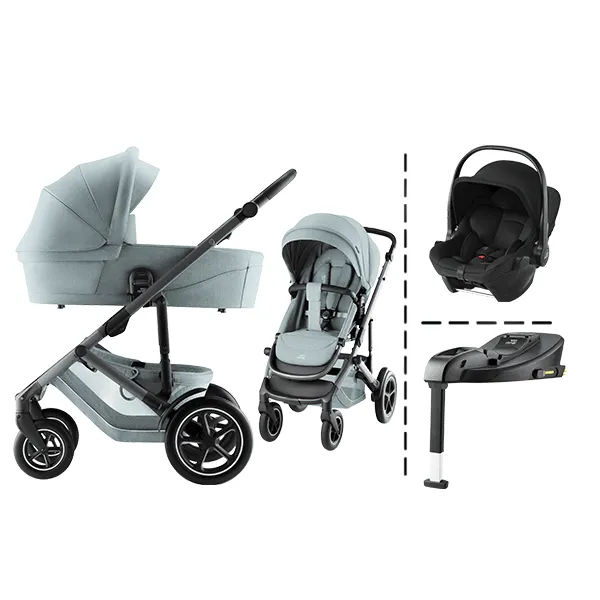 Britax | Smile 5Z kombivogn + Core bilstol & Base | Harbor Blue & Space Black