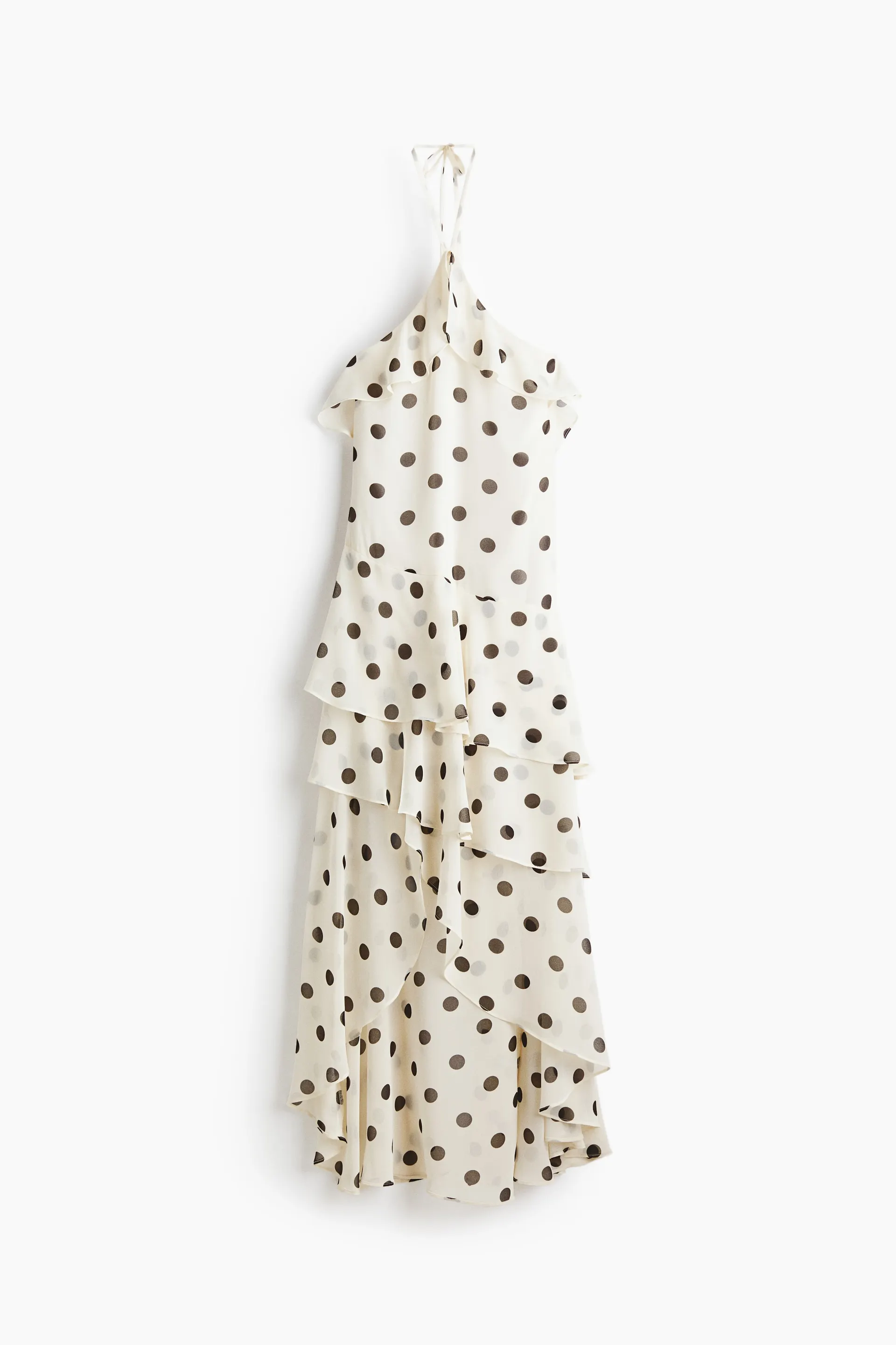 Flounced halterneck dress