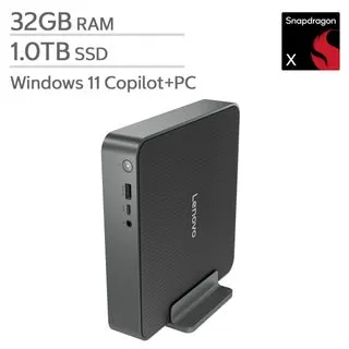 Lenovo IdeaCentre Mini 1 Liter — Snapdragon X Processor — 32GB RAM — 1TB SSD — Qualcomm Adreno Graphics — Windows 11 Home