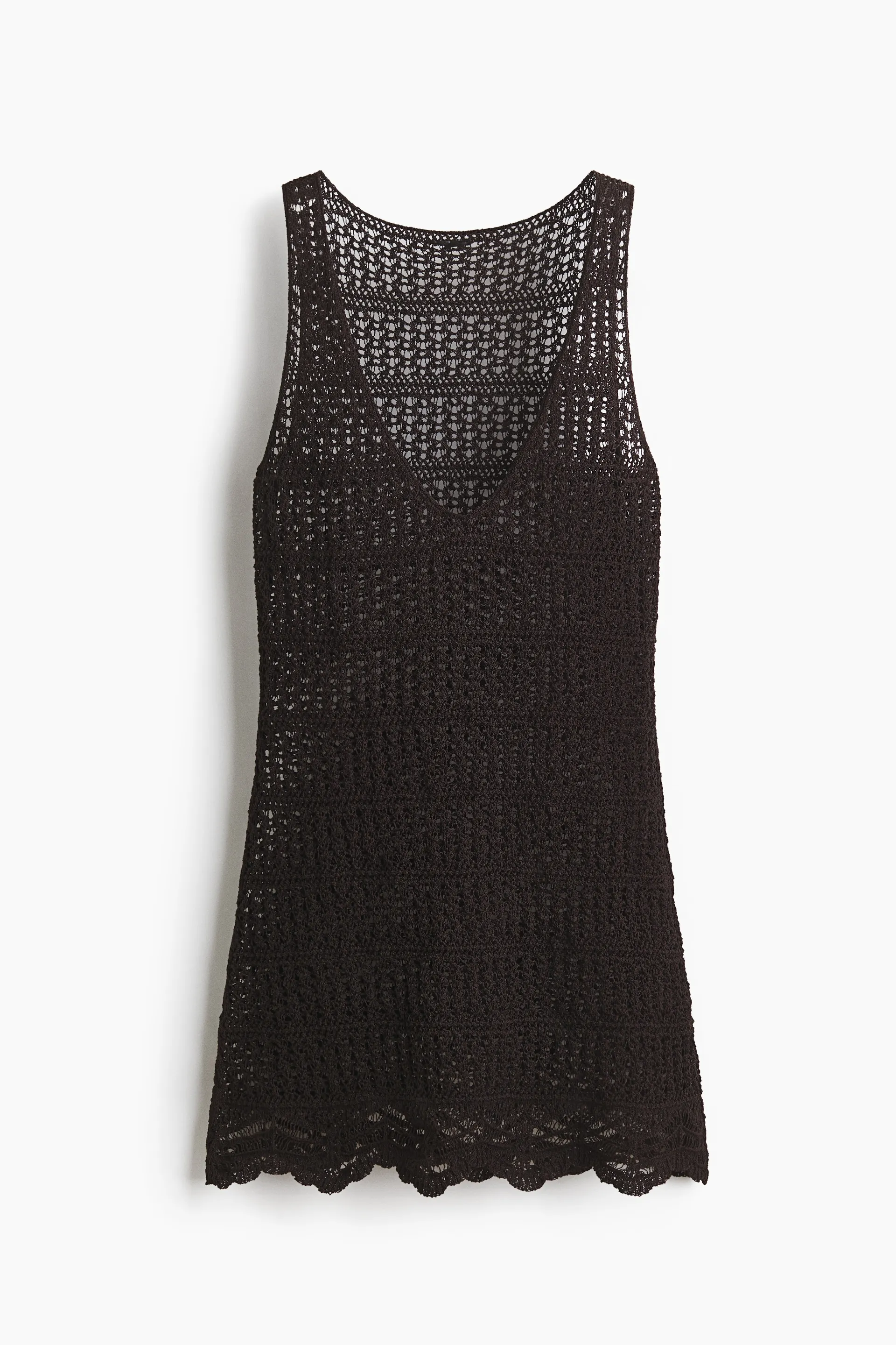 Vestido playero mini en tejido calado