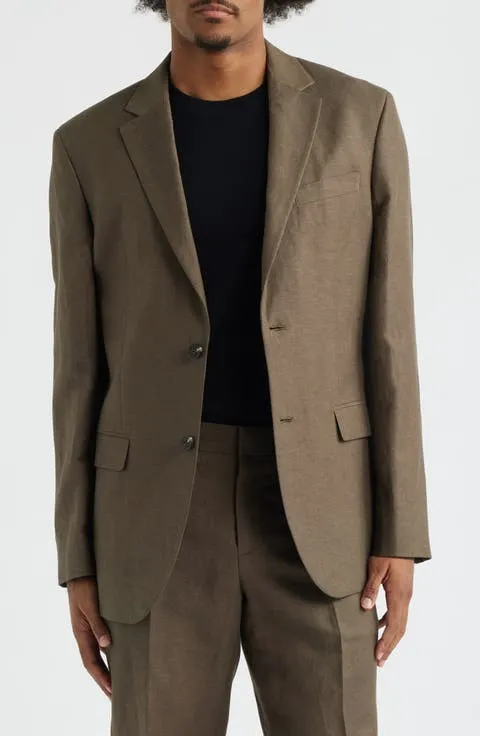 Slim Fit Solid Linen Blend Sport Coat