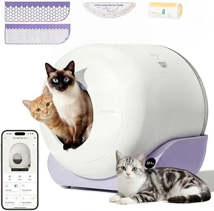 Furrytail Automatic Litter Box Self Cleaning, Kitty Litter Box,…