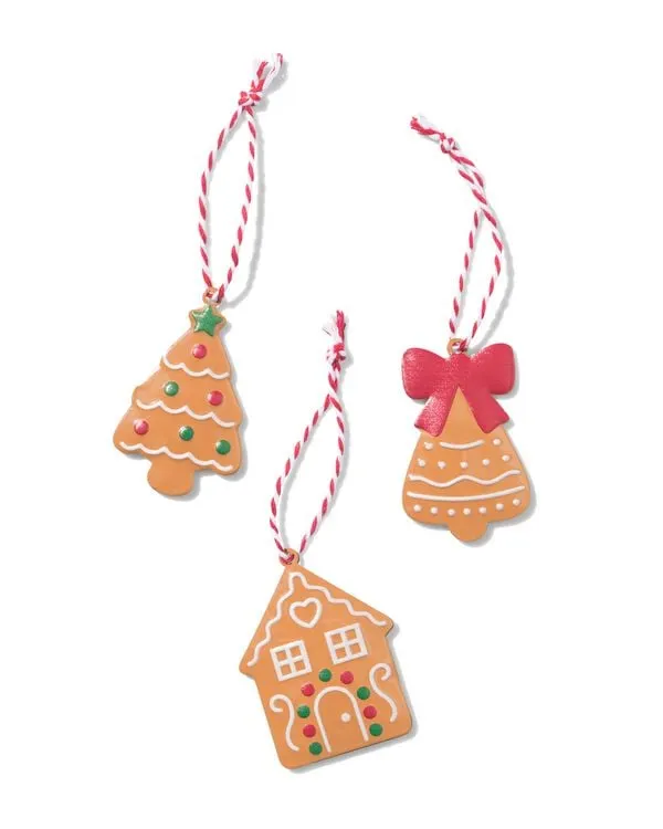 mini kersthangers glas - 3 stuks