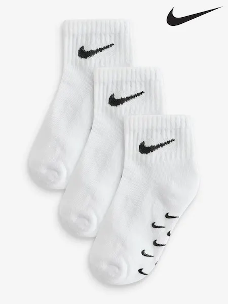 Nike White Multi Gripper Socks 3 Pack