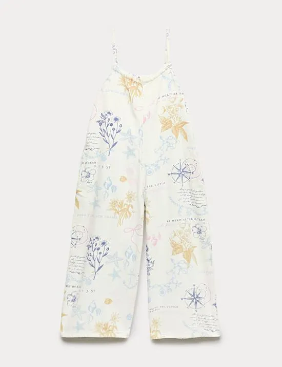 Denim Twill Wide Leg Jumpsuit (6-16 Yrs)