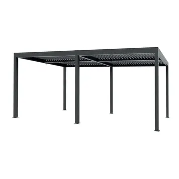 Pergola Bioclimatica in Alluminio Grigio Scuro 3x6 metri