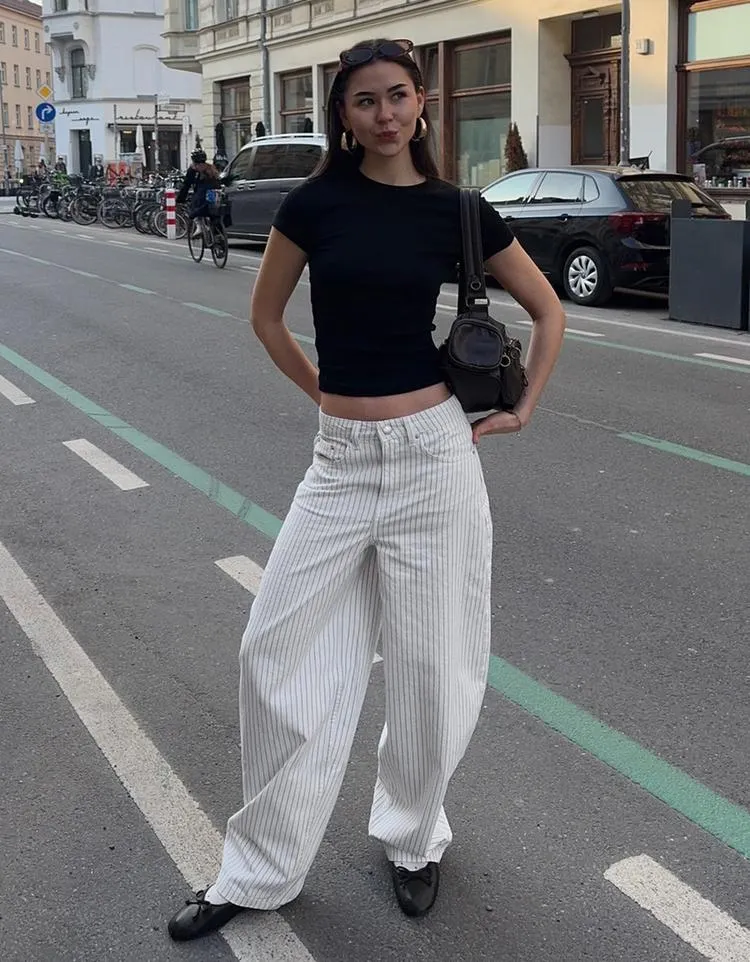 Balonové kalhoty s proužky