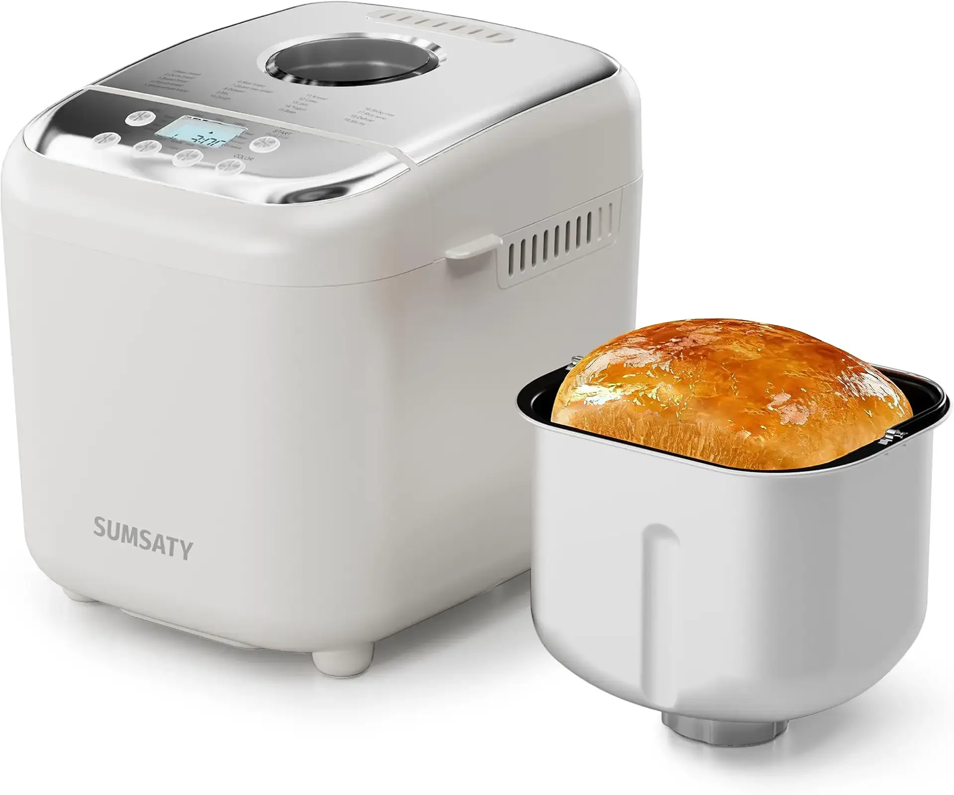 Bread Maker, 2.2LB 16-in-1 Bread Machine, Automatic Bread Maker Machine with Nonstick Ceramic Pan & 15H Timer & 1H Keep Warm for Beginner, Breadmaker with Gluten-Free, French, Yogurt, Recipe