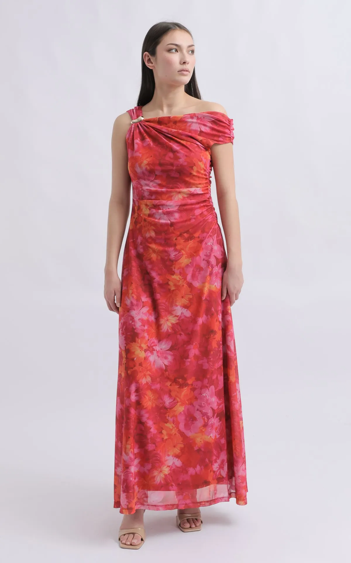PTD Mesh Cold Shoulder Gown