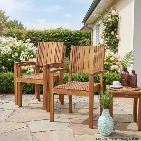 Stapelsessel FALUN - braun - Akazie massiv