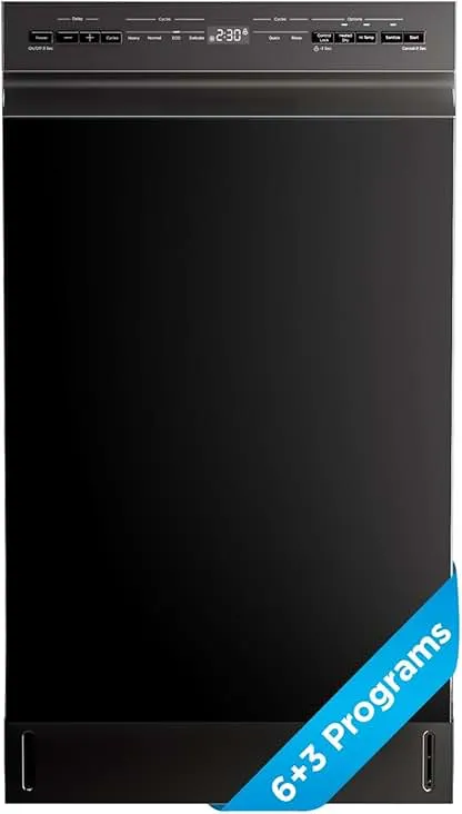 Midea 18 Inch Built-in Dishwasher, Slim Space-Saving Design with Stainless Steel Tub, 8 Place Settings & 6 Wash Cycles, Energy Star Certified Dishwasher with Heated Dry & High-Temp Wash, Black Midea 18 Inch Built-in Dishwasher, Slim Space-Savi…