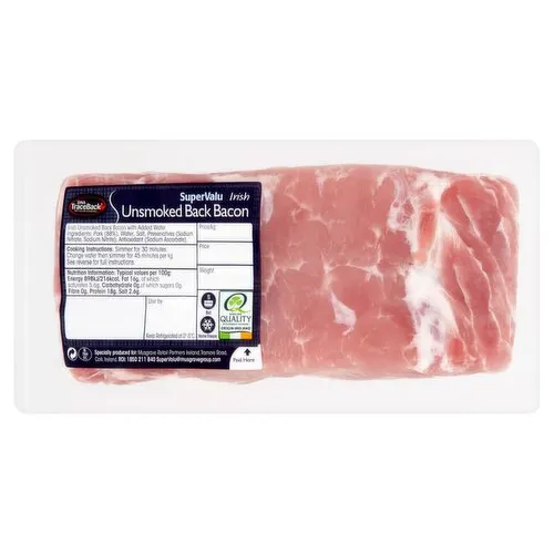 SuperValu Fresh Irish Unsmoked Back Bacon Joint (1.1 kg) Open Product Description