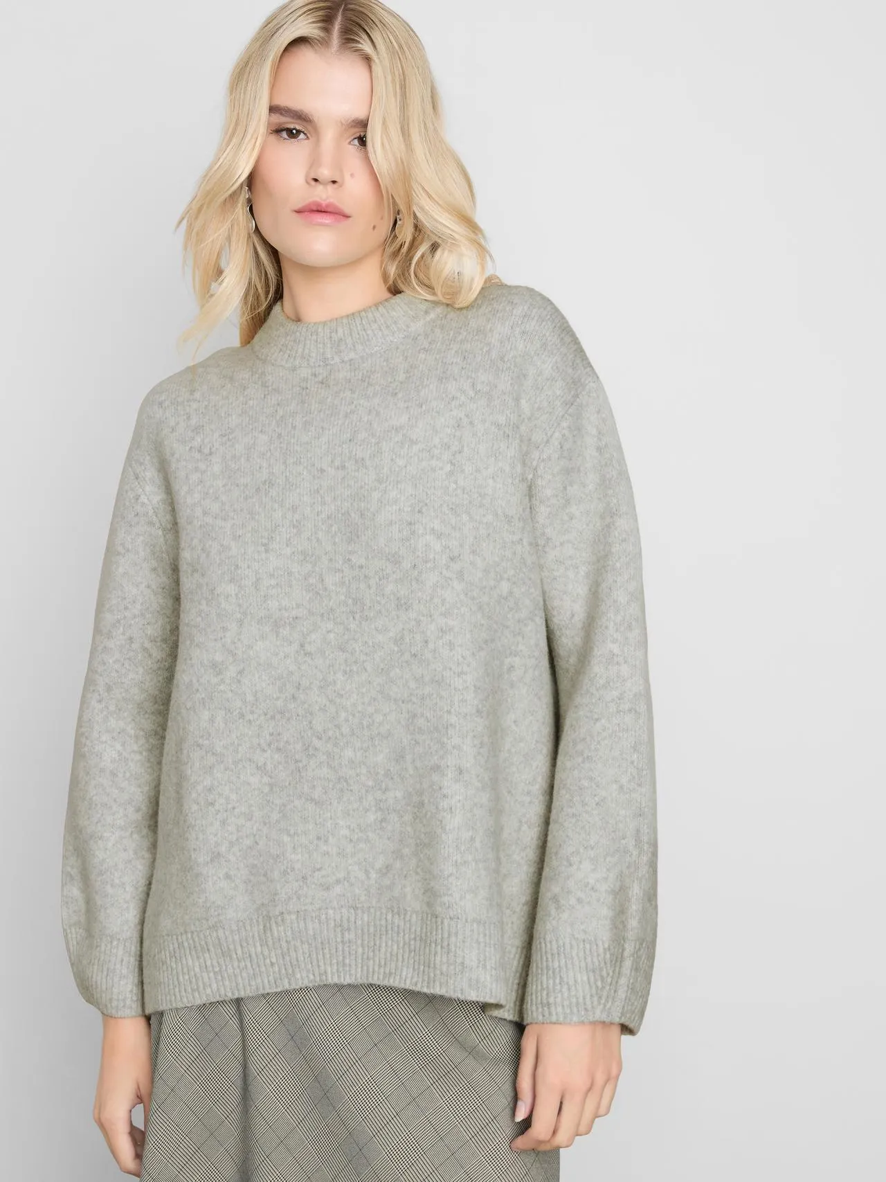 Maglione girocollo oversize in misto lana
