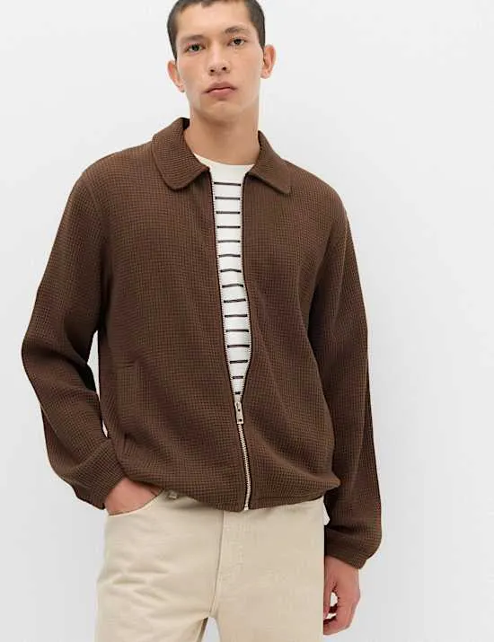 Pure Cotton Exploded Waffle Jacket