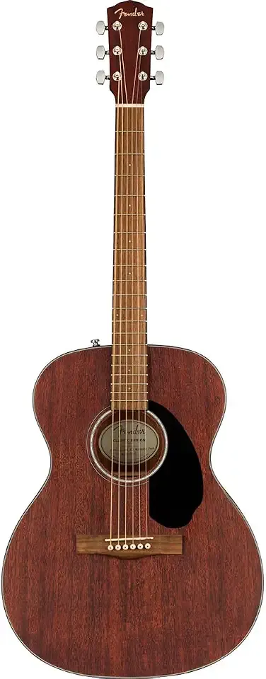 Fender CC-60S All-Mahogany Concert Acoustic Guitar, Natural | Beginner acoustic guitar, all-mahogany body, warm tone, concert size, easy playability, great for adults, under $200