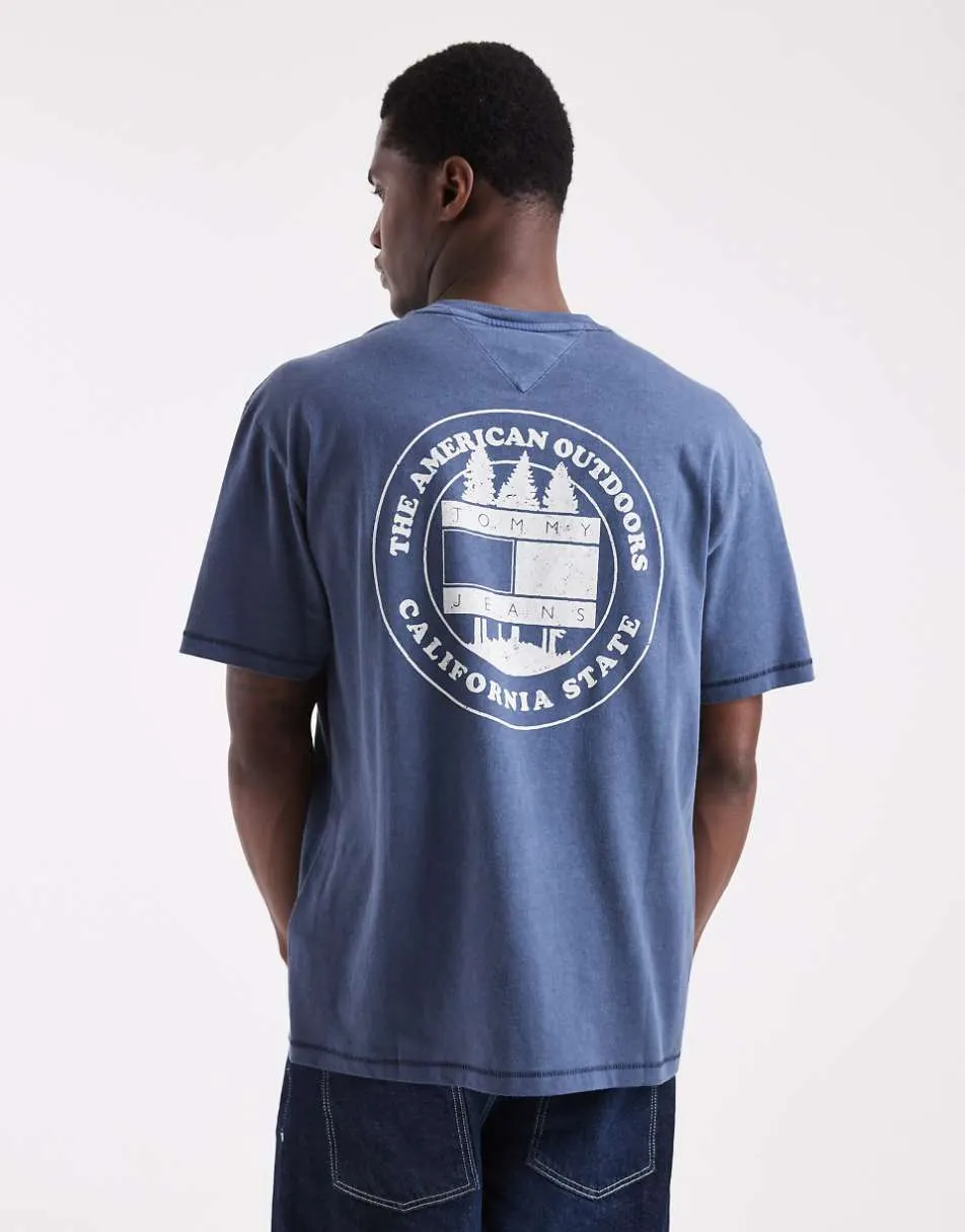 Tommy Jeans outdoor graphic chest logo t-shirt in navy