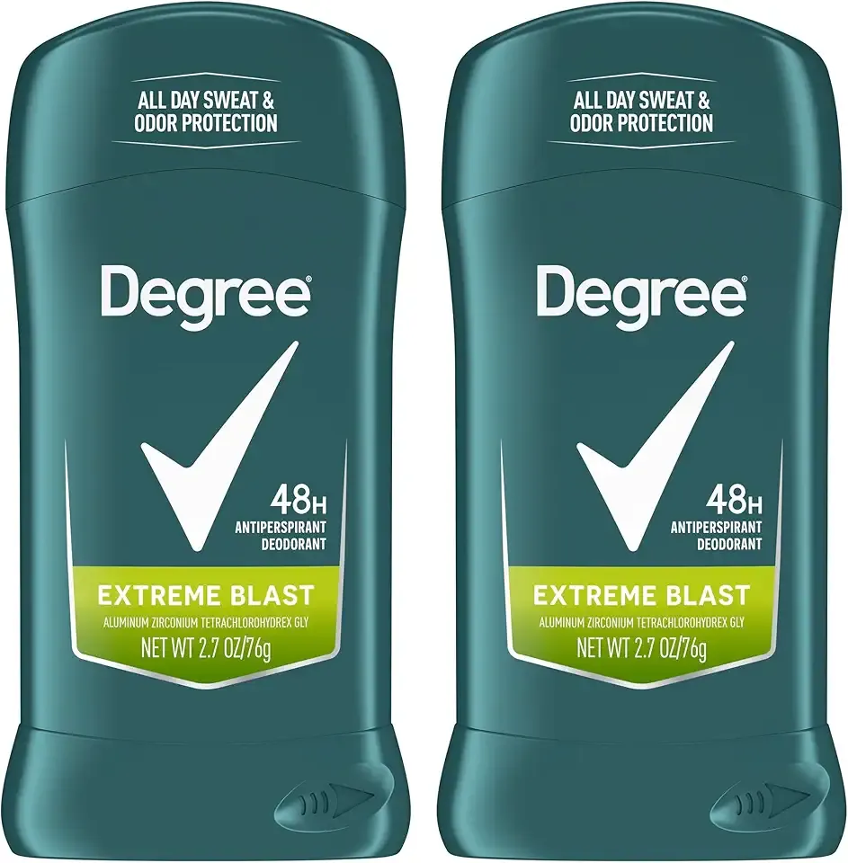 Degree Men Original Protection Antiperspirant Deodorant Extreme Blast Twin Pack 48-Hour Sweat and Odor Protection Antiperspirant For Men 2.7 oz